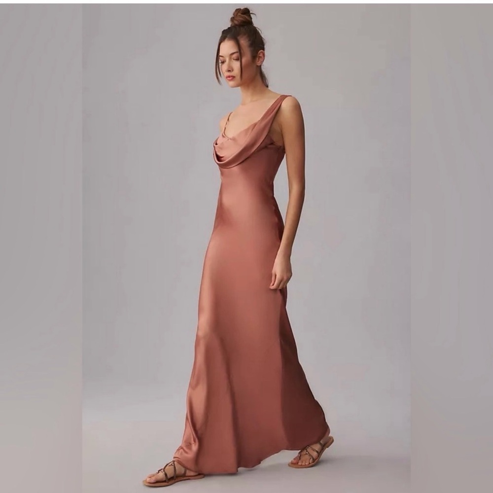 Reformation Rhonda Silk Dress Pink One Shoulder Dress